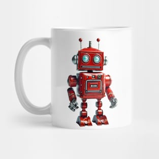 Robotic Retro Cute Red Kid's Toy - 3D Character Design Mug